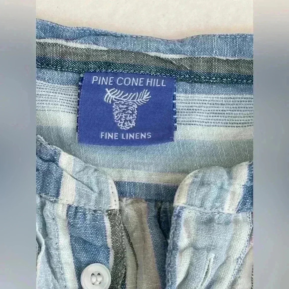 PINE CONE HILL Fine Linen Tunic Dress Pintuck Mandarin Collar Womens size Small - Picture 5 of 6